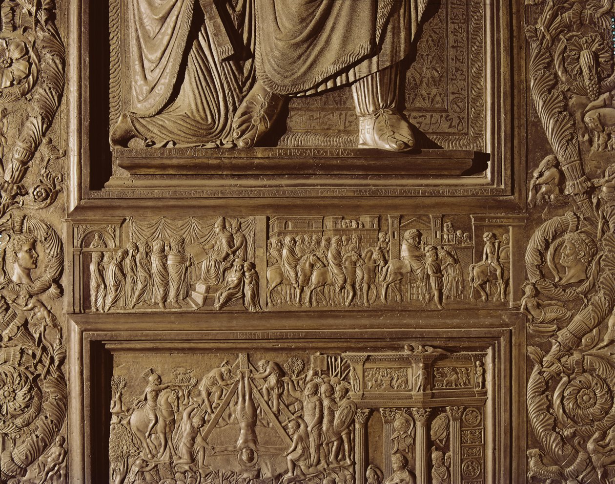Bazilikanın merkez kapısından detay, 1439-45 (bronz) süslemeli (ayrıca bkz. 247330-247337) by Antonio Filarete