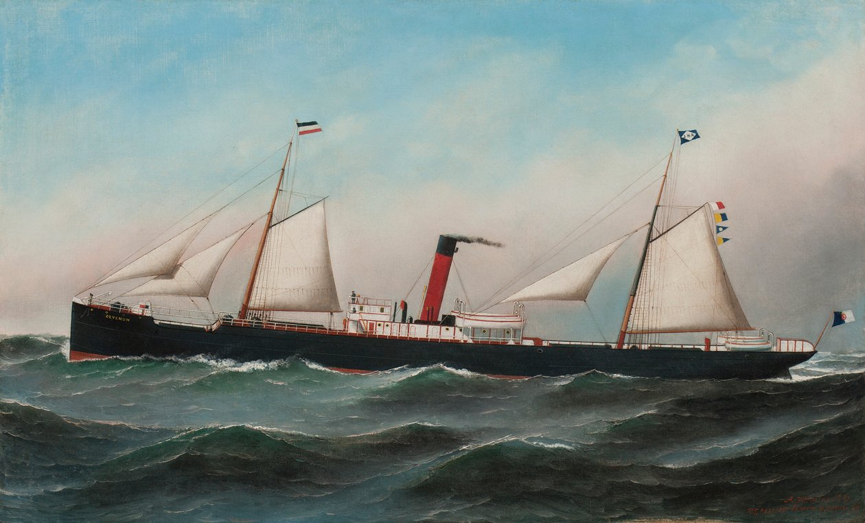 Denizde SS Oevenum, 1891 by Antonio Jacobsen