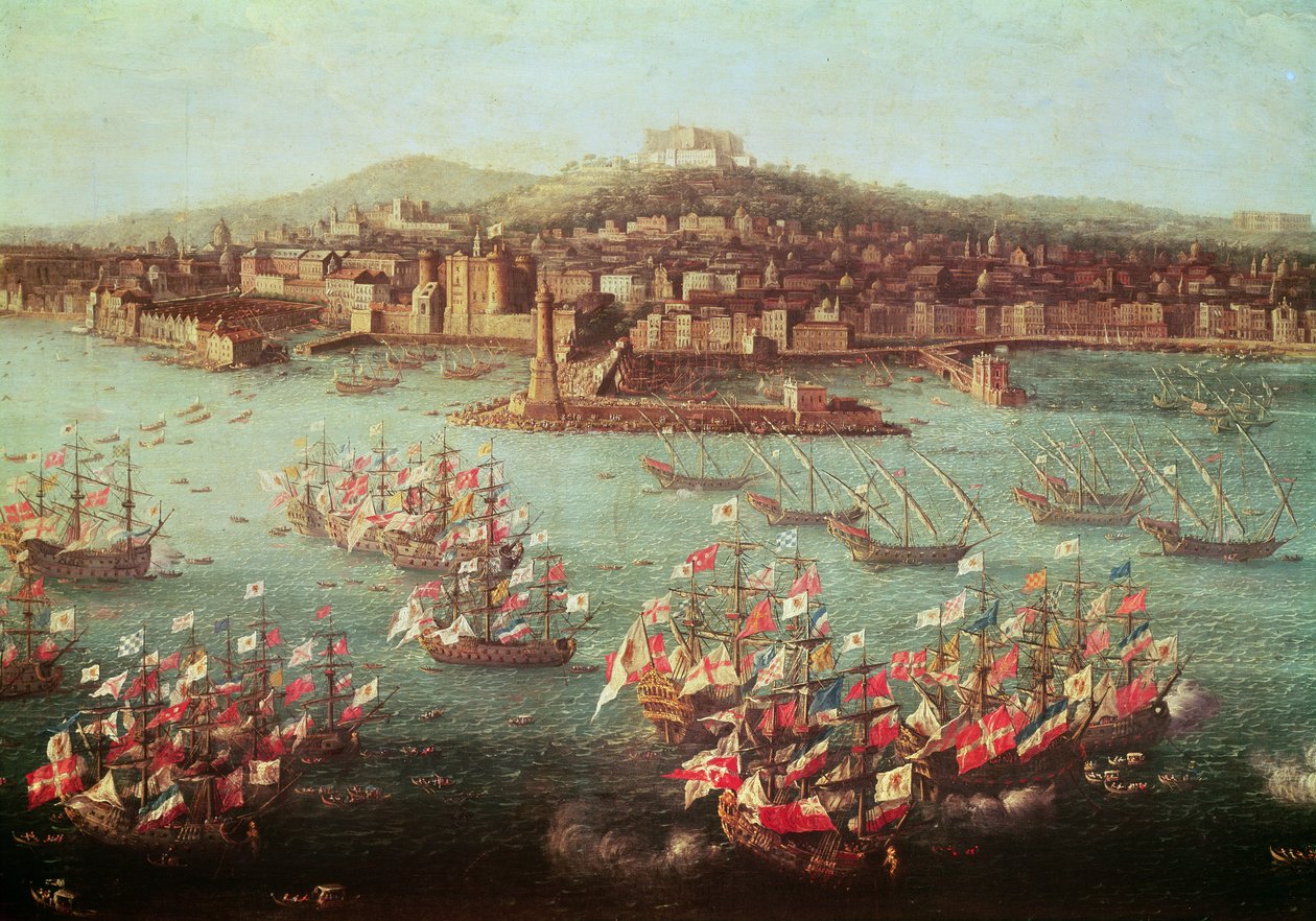 The fleet of King Charles III of Spain before the city of Naples, 6 October 1759  by Antonio Joli