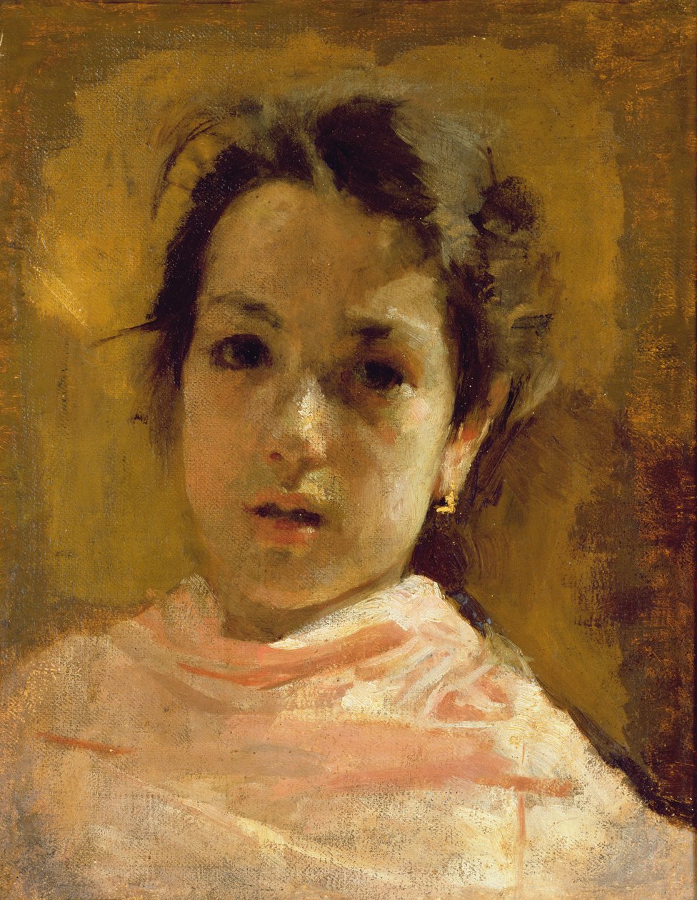 Genç Bir Kızın Portresi by Antonio Mancini