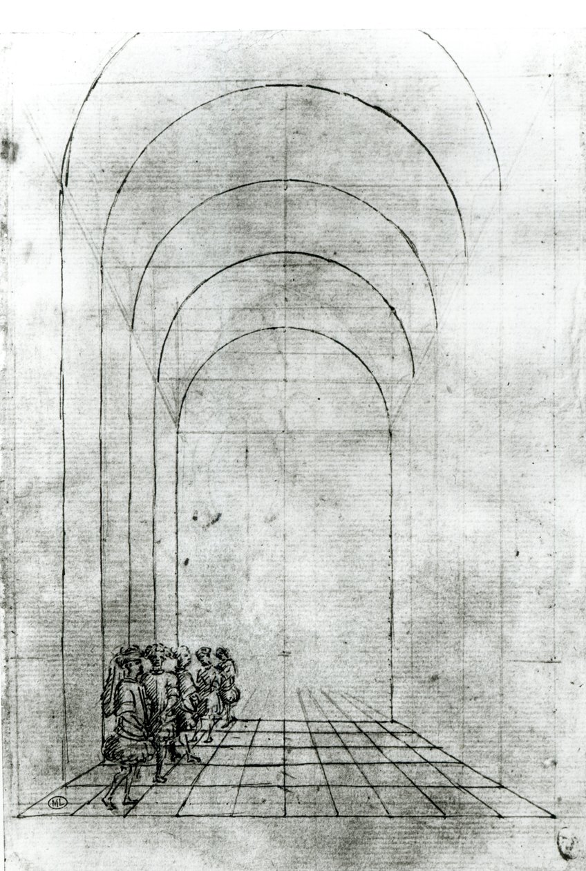 Kemerin Altındaki İnsanlar (siyah beyaz fotoğraf baskısı) by Antonio Pisanello
