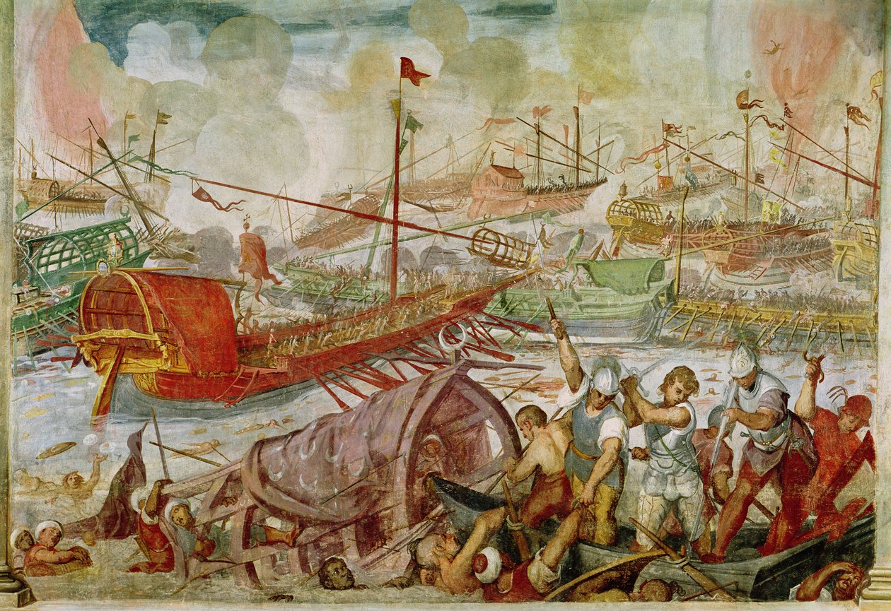İnebahtı Savaşı, Ekim 1571, 1600 (duvar resmi) by Antonio Vassilacchi