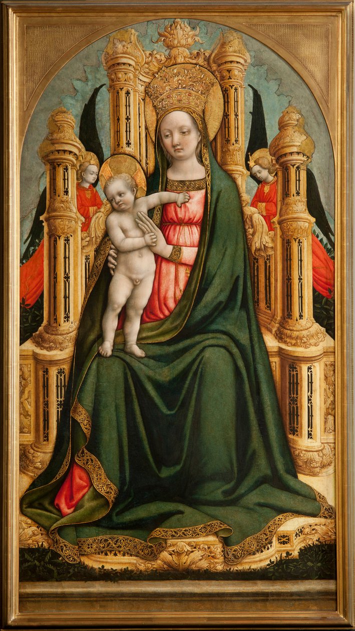 Bakire ve Çocuk Enthroned ve İki Melek by Antonio Vivarini