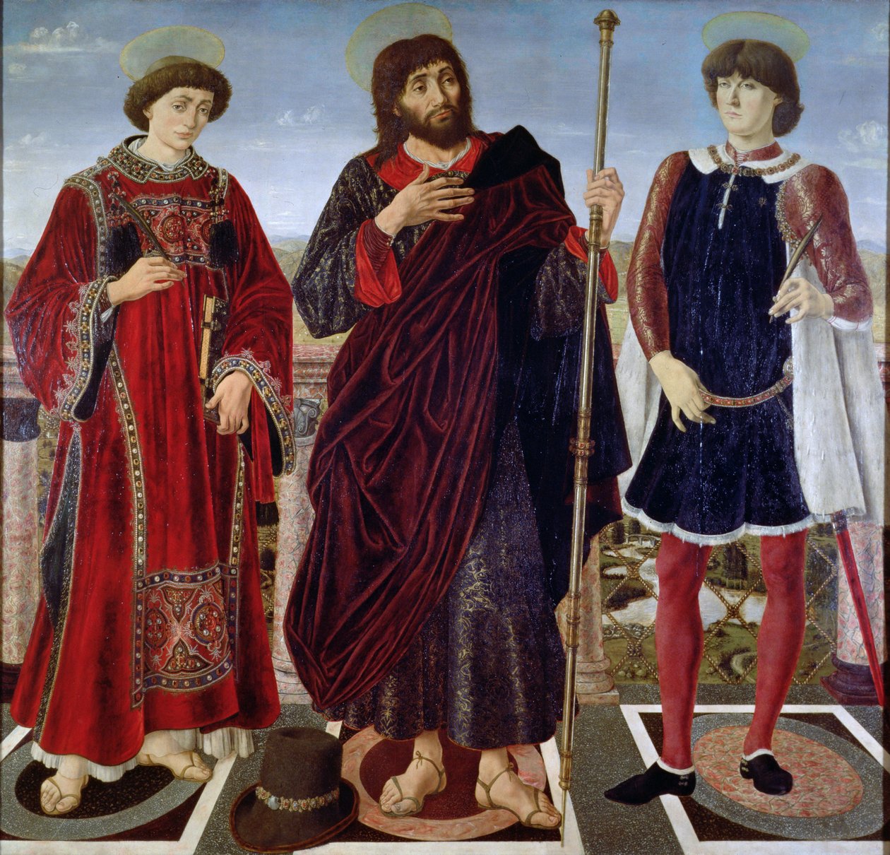 SS. Zaragozalı Vincent, James ve Eustace by Antonio Pollaiuolo