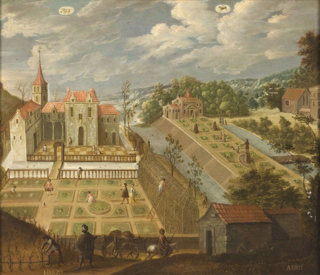 March and April from Los doce meses del año (The Twelve Months of the Year), 1650-99  by Antonio de Espinosa