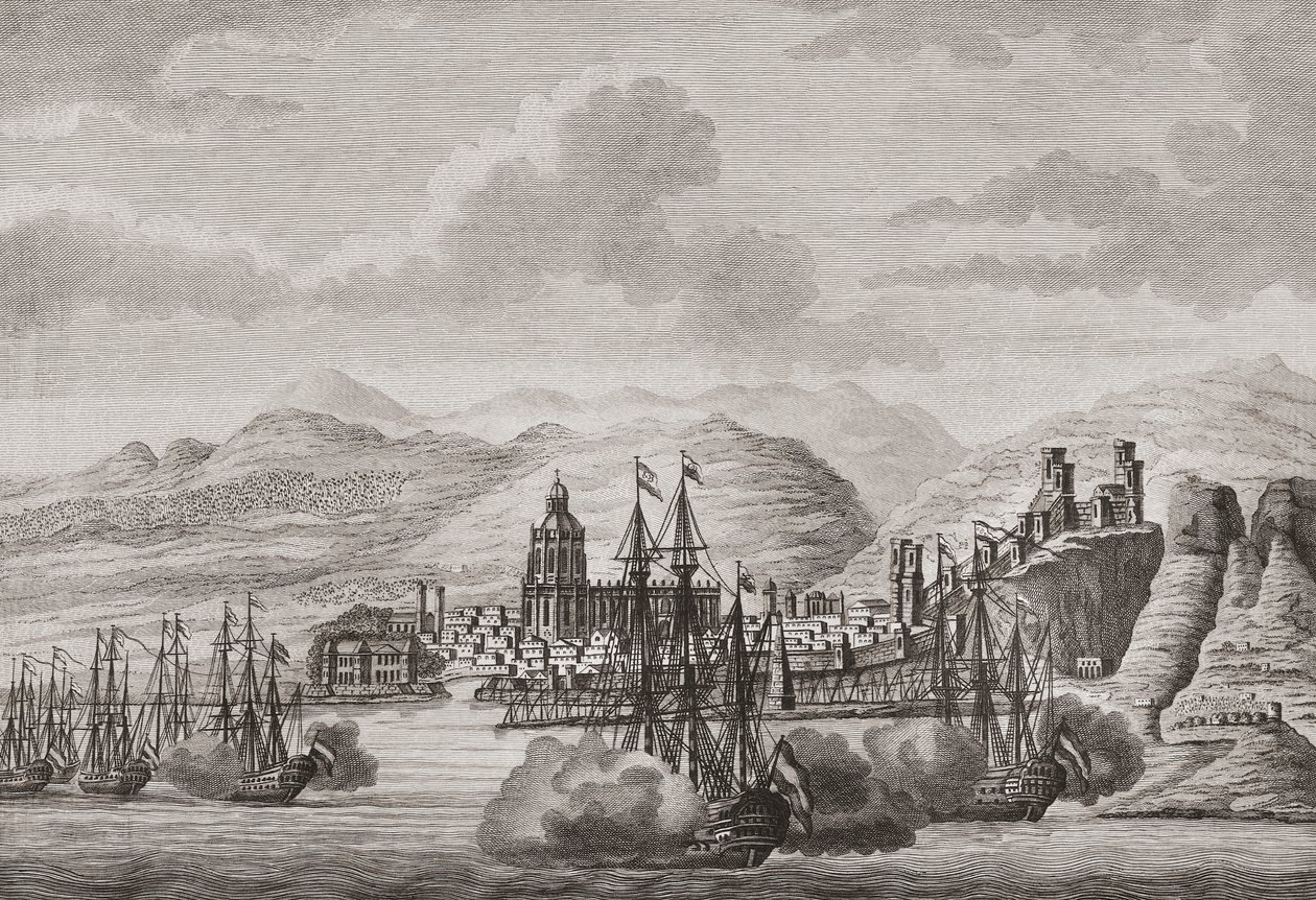 Hollanda Filosu Malaga açıklarında, İspanya 1784 ateş selamı. (Yazdır) by Antonio (after) Suntach