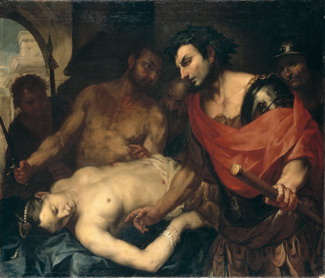 Nero (MS 37-68) ve Annesi Agrippina'nın Cesedi (15-59 AD) (tuval üzerine yağlı boya) by Antonio (attr. to) Zanchi
