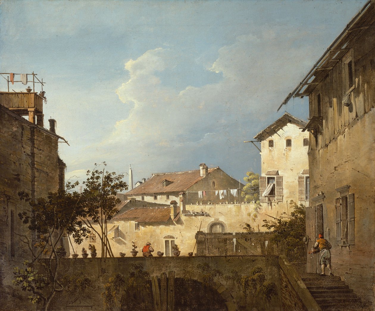 Teras, c.1745 (tuval üzerine yağlı boya) by Antonio (follower of) Canaletto