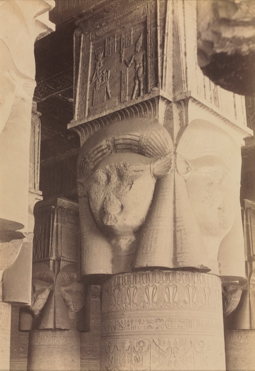 Dendera, Tapınağın İçi, Hathor Başkentleri by Antonio Beato