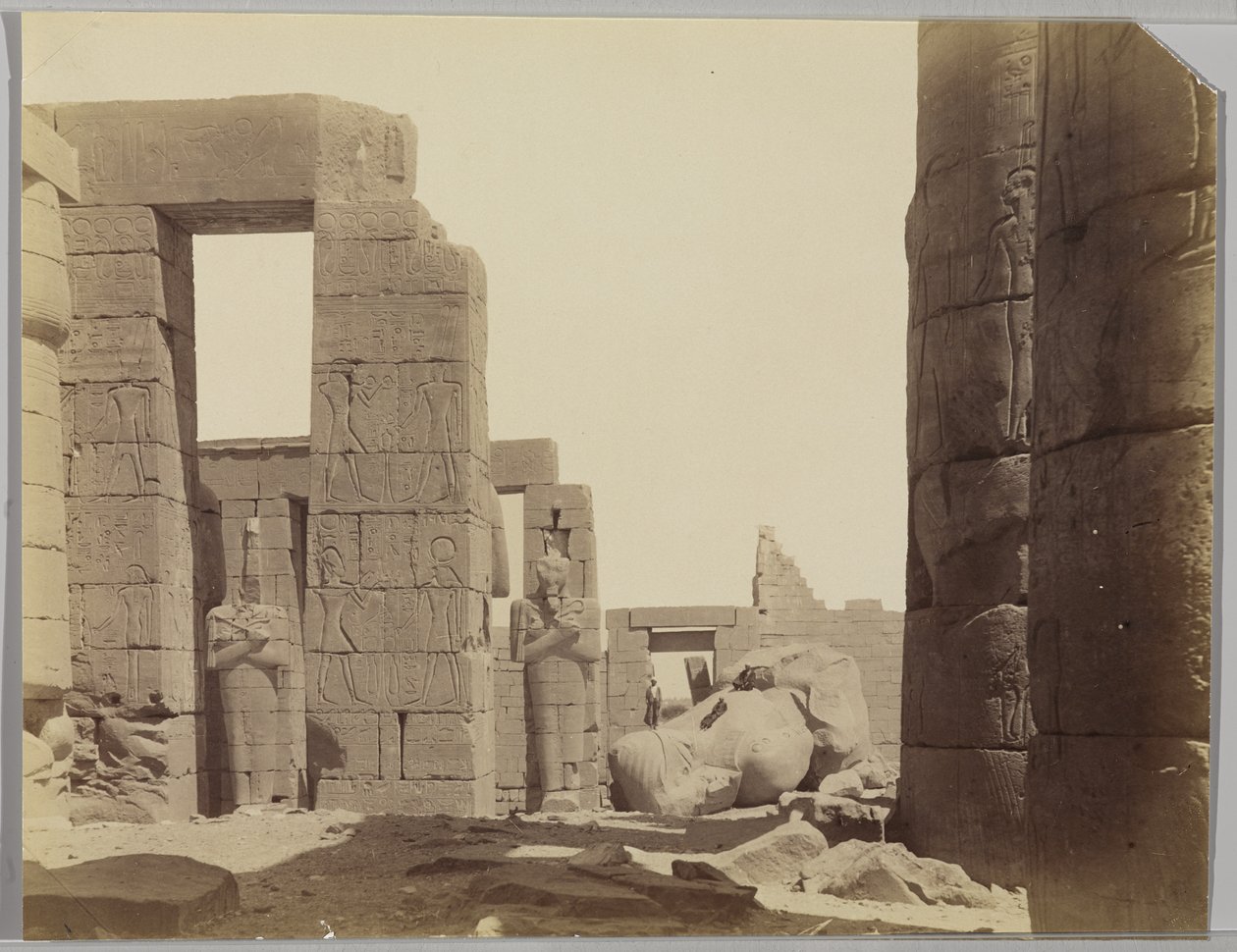 Ramesseum avec la Heykeli (jelatin gümüşü fotoğraf) by Antonio Beato