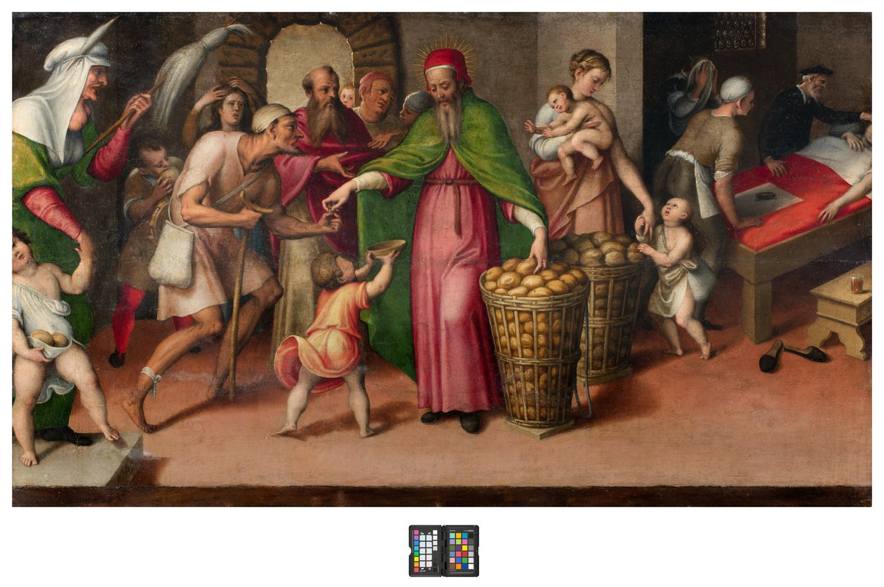 Sacristy, Antonio Campi, San Facio Charity 1568, San Facio sunağında repodüksiyonun orijinal tablosu by Antonio Campi