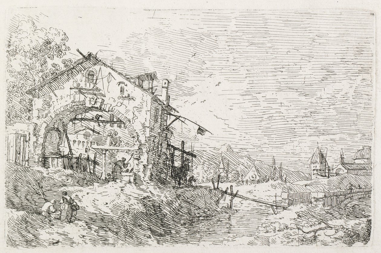Görünümler: Kemer Altında Su Çeken Bir Kadın by Antonio Canaletto