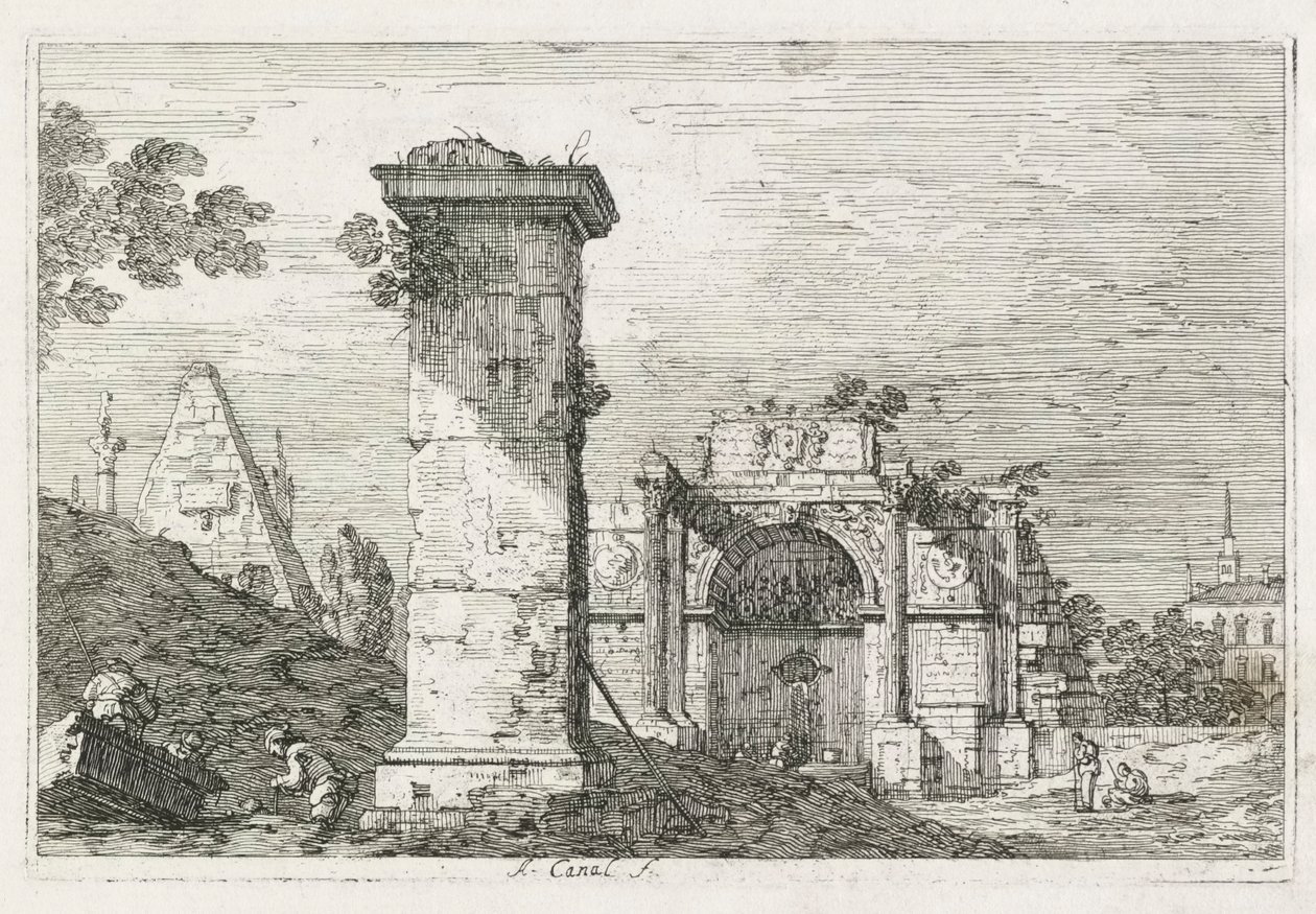 Görünümler: İzole Sütun by Antonio Canaletto