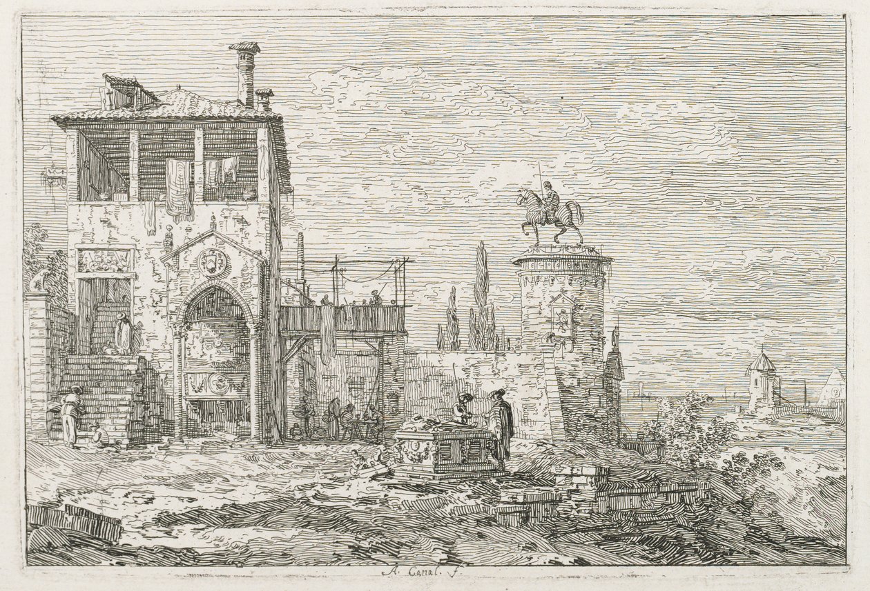 Manzara: Binicilik Anıtı by Antonio Canaletto