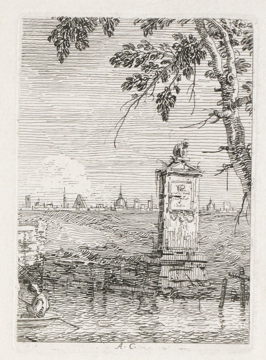 Görüntüler: Ağacın Altındaki Küçük Anıt, 1735-1746. by Giovanni Antonio Canal