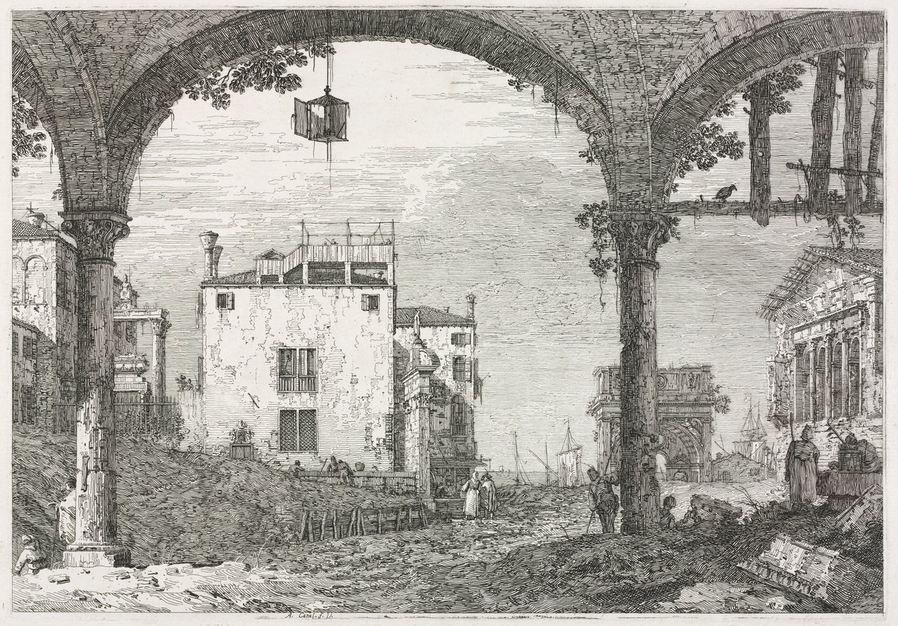 Manzaralar: Fenerli Portiko, 1735-1746. by Giovanni Antonio Canal