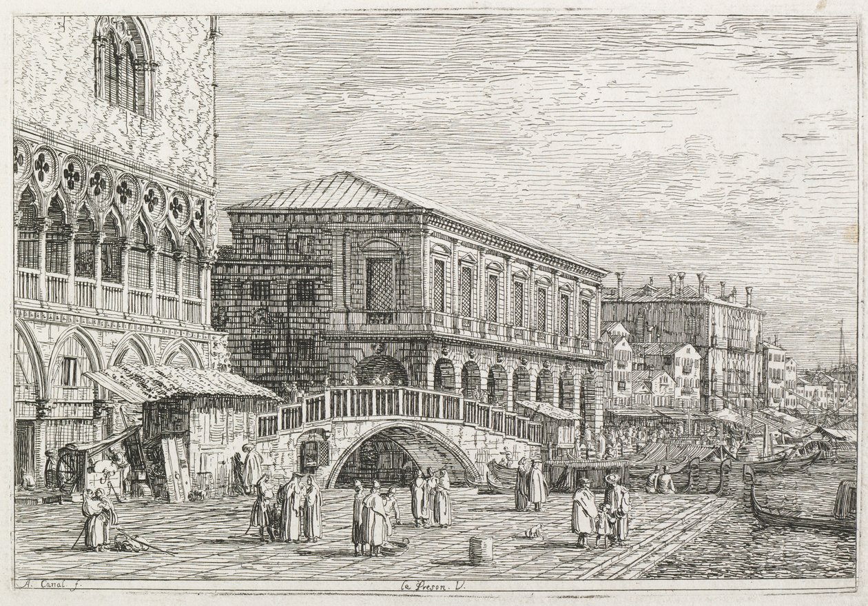 Manzara: Hapishane, Venedik by Antonio Canaletto