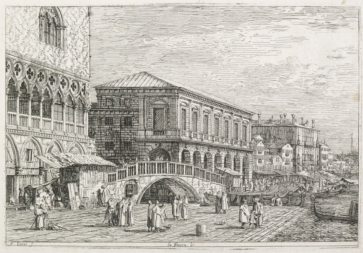 Görüntüler: Hapishane, Venedik, 1735-1746. by Giovanni Antonio Canal
