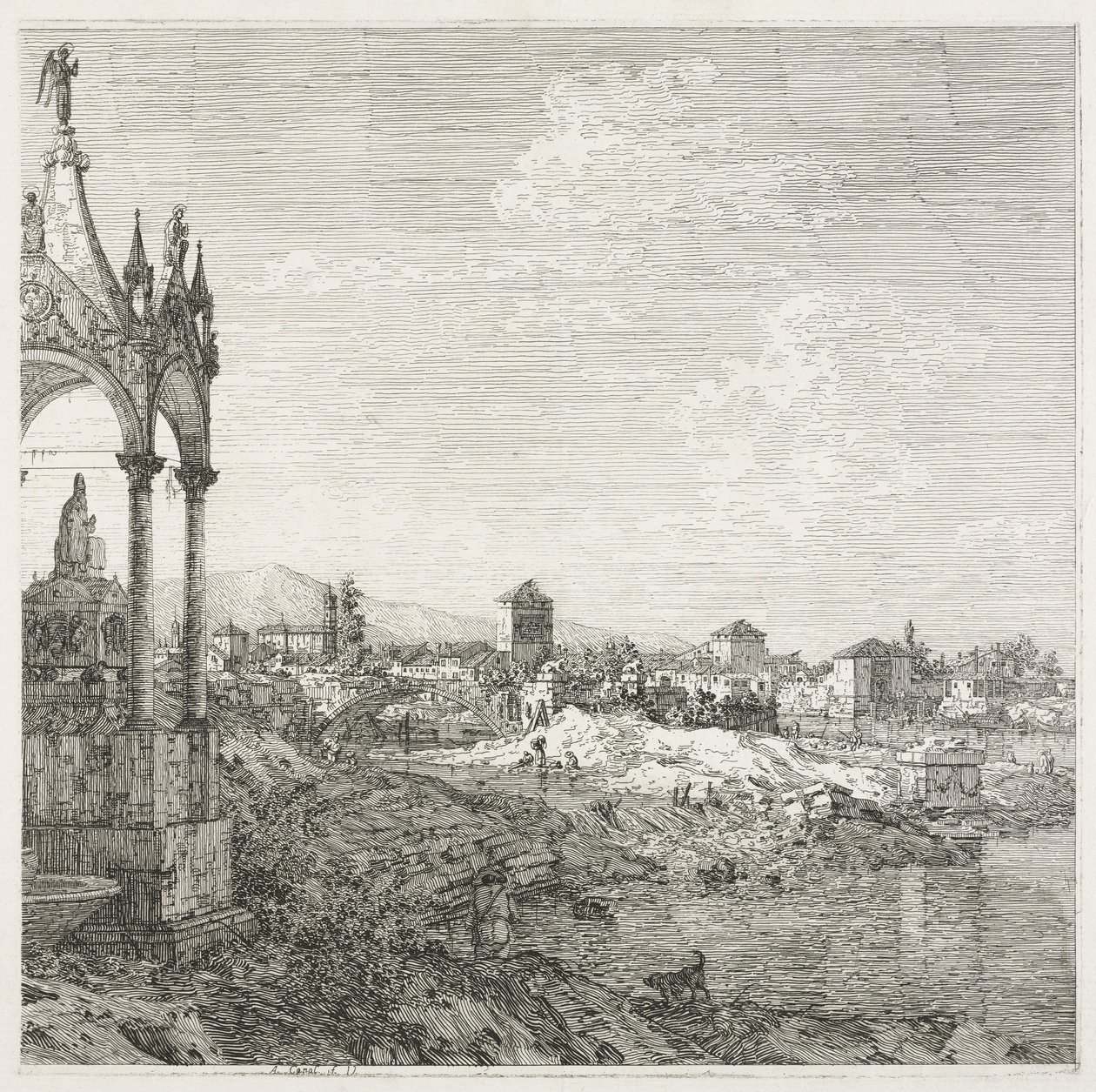 Görünümler: Bir Piskoposun Kabri by Antonio Canaletto