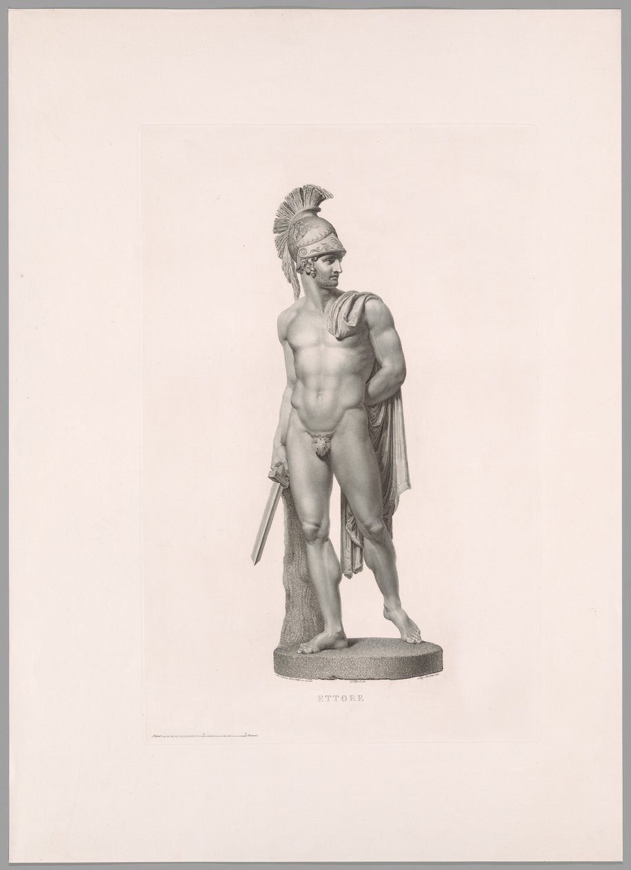 Ettore, Önden Görünüm, Çalışmadan Canova by Antonio Canova