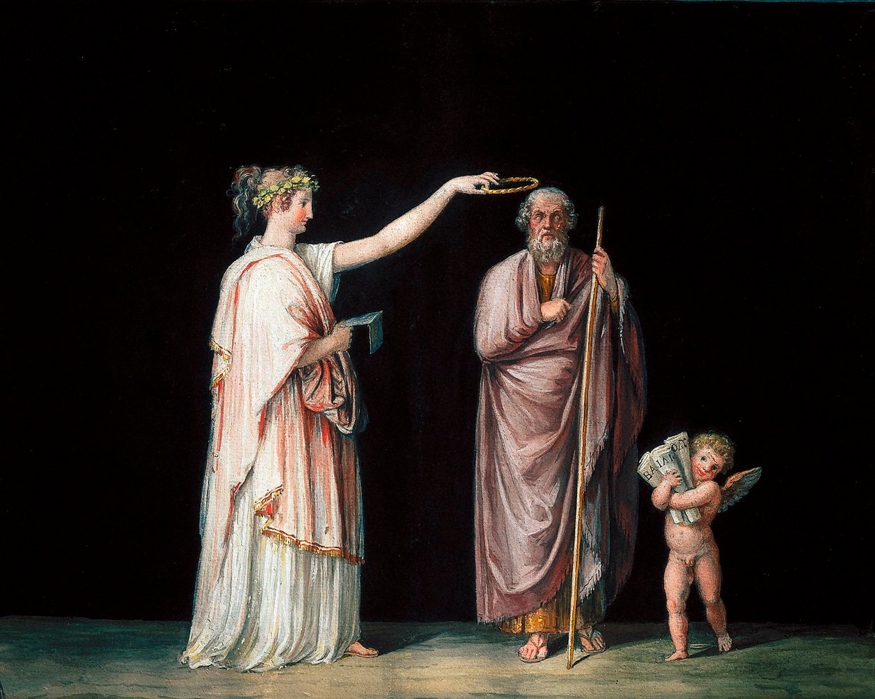 Muse Calliope ve Homer. Tempera, Antonio Canova (1757-1822), yaklaşık 1798. by Antonio Canova