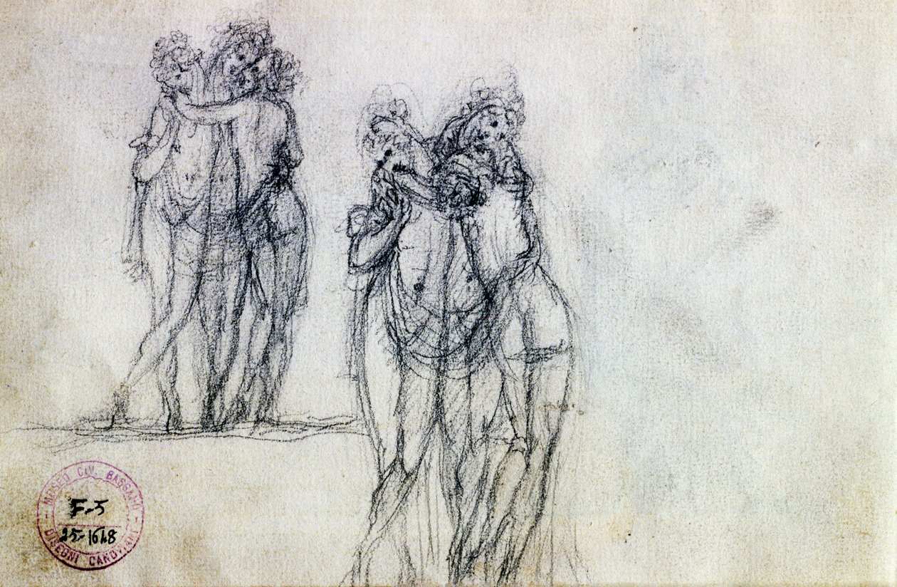 Üç Güzeller için iki eskiz by Antonio Canova