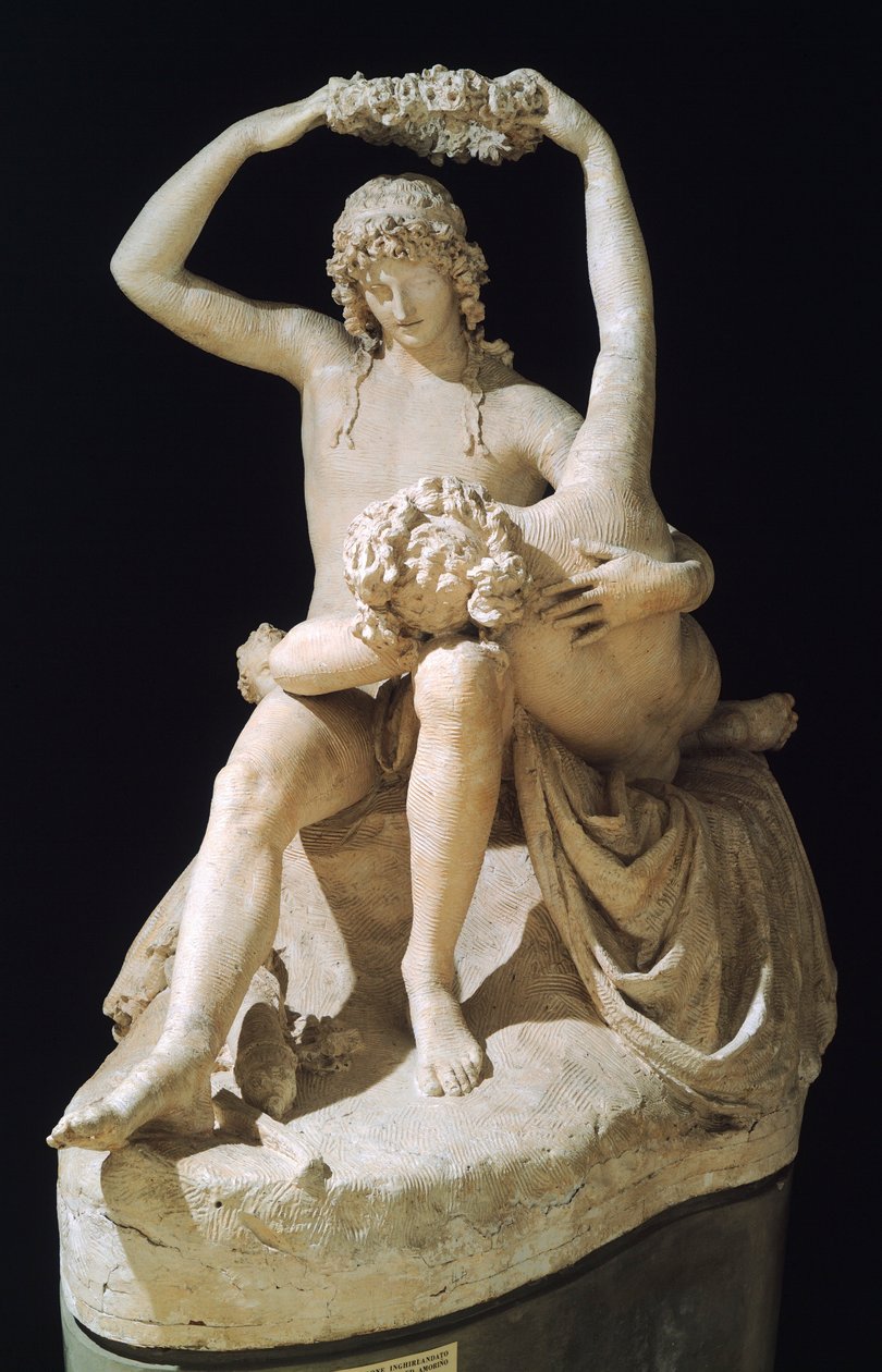 Antonio Canova (1757-1822), alçı modelden Venüs Aşkı taçlandırıyor by Antonio Canova