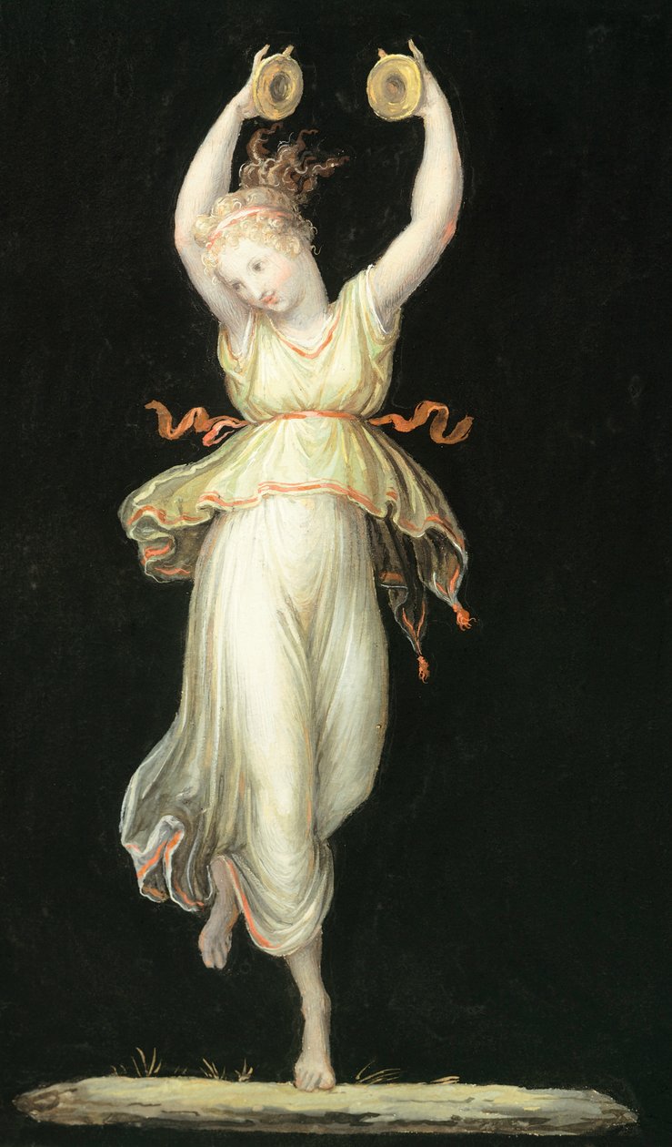 Kastanyet oynayan kadın Antonio Canova (1757-1822), tempera by Antonio Canova