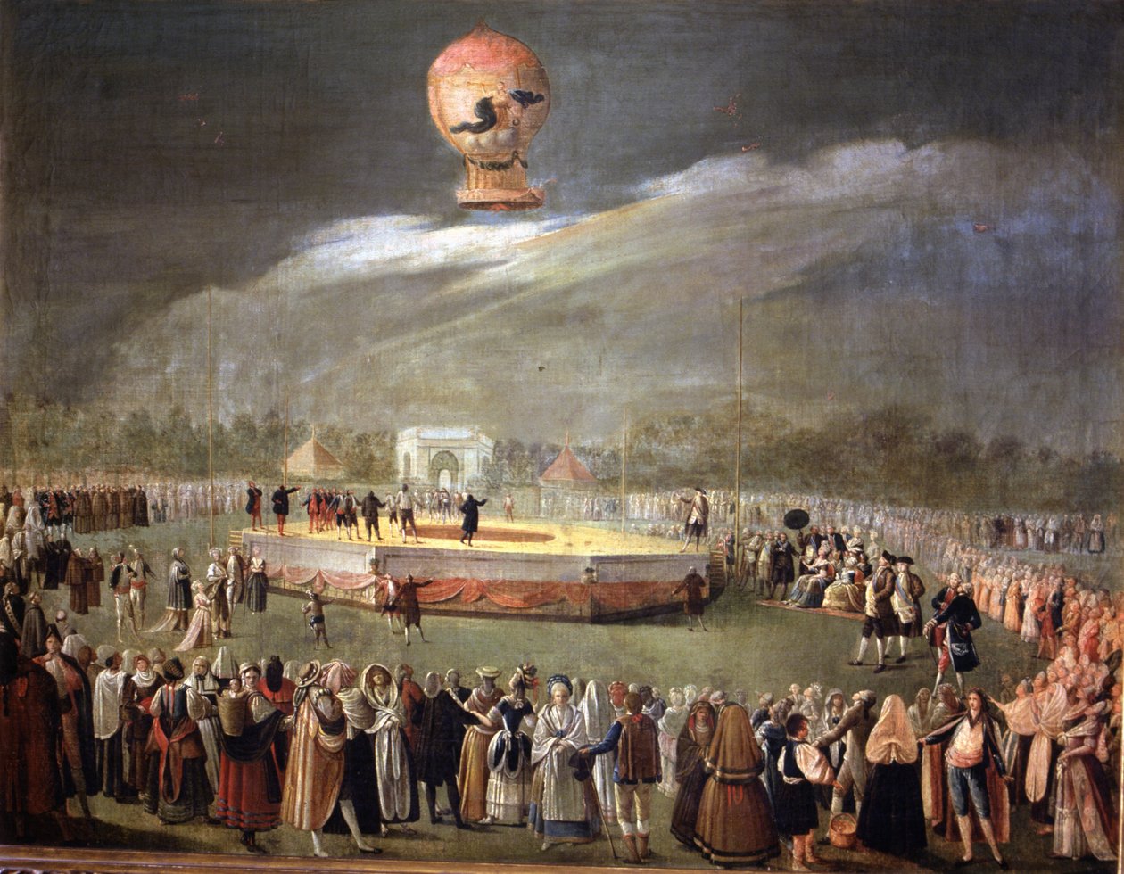Aranjuez Bahçelerinde Balon Yükselişi, c.1783 (tuval üzerine yağlı boya) by Antonio Carnicero