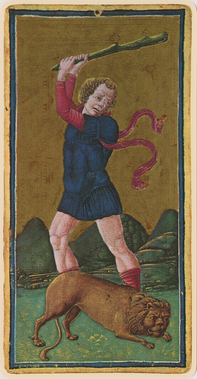 Güç, Visconti güvertesinden bir tarot kartının tıpkıbasımı, 1441-47 by Antonio Cicognara