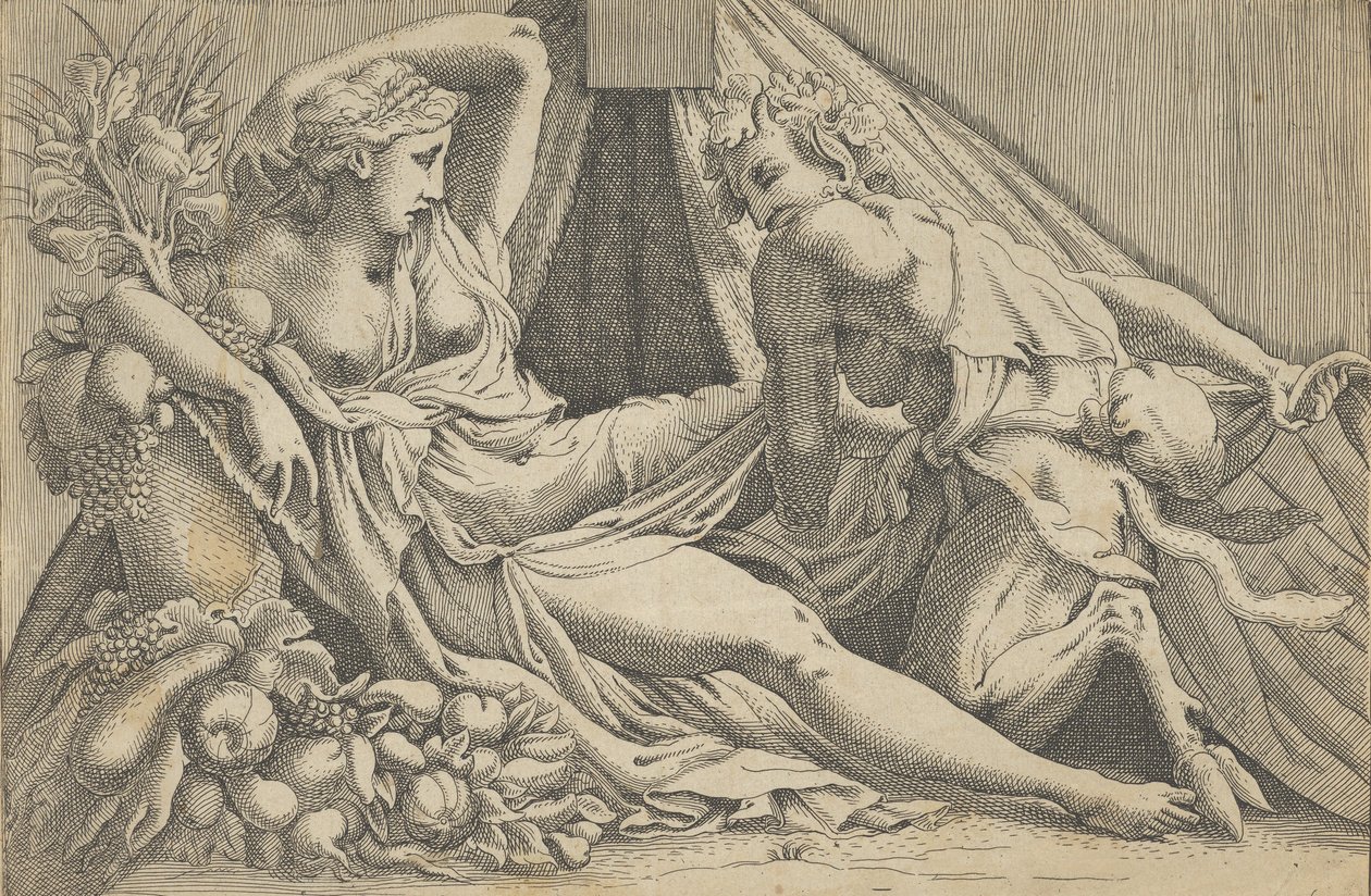 Jüpiter ve Antiope, 1540-45. by Antonio Fantuzzi