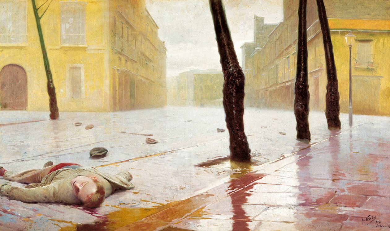 Dövüşten sonra. Antonio Fillol'un (1870-1930) tablosu by Antonio Fillol