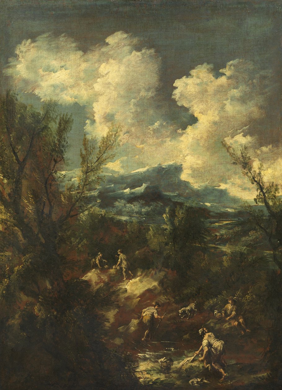 Çamaşırcı Kadınlarla Manzara, 1711-35 by Antonio Francesco Peruzzini