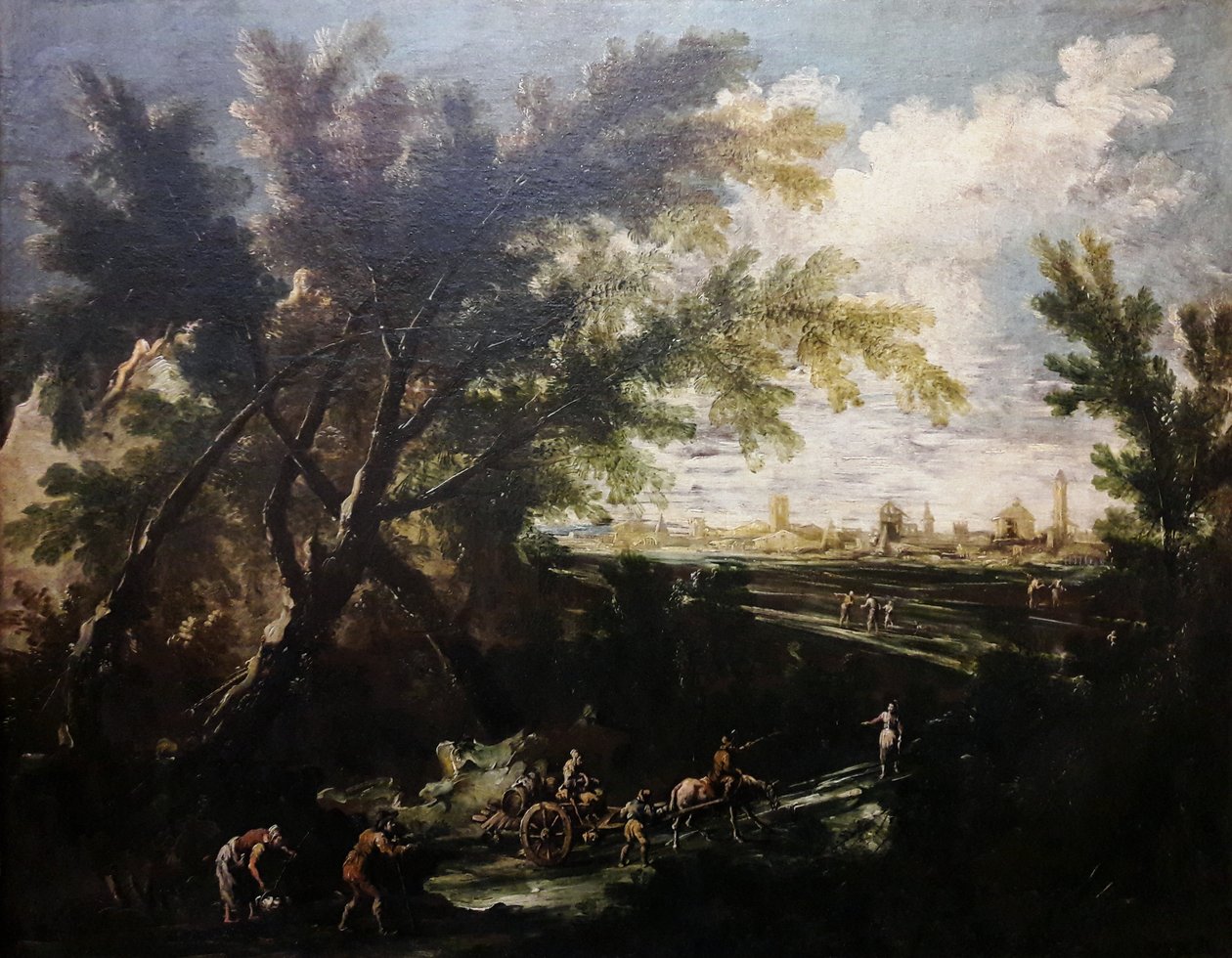 Bir su taşıyıcı ile manzara. by Antonio Francesco Peruzzini