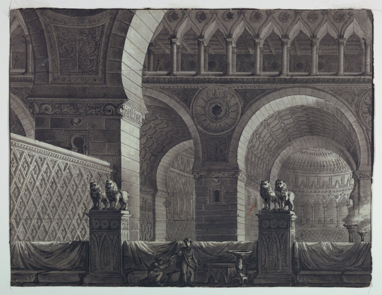 Sahne Tasarımı, Oryantal Bina İçi by Antonio Giuseppe Basoli