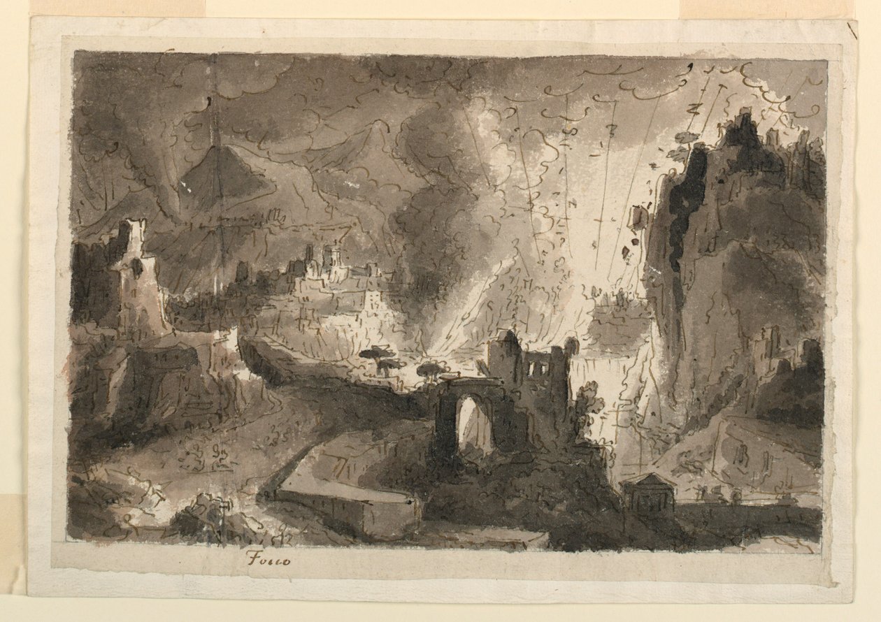 Sahne Tasarımı, Kasaba Yakma by Antonio Giuseppe Basoli
