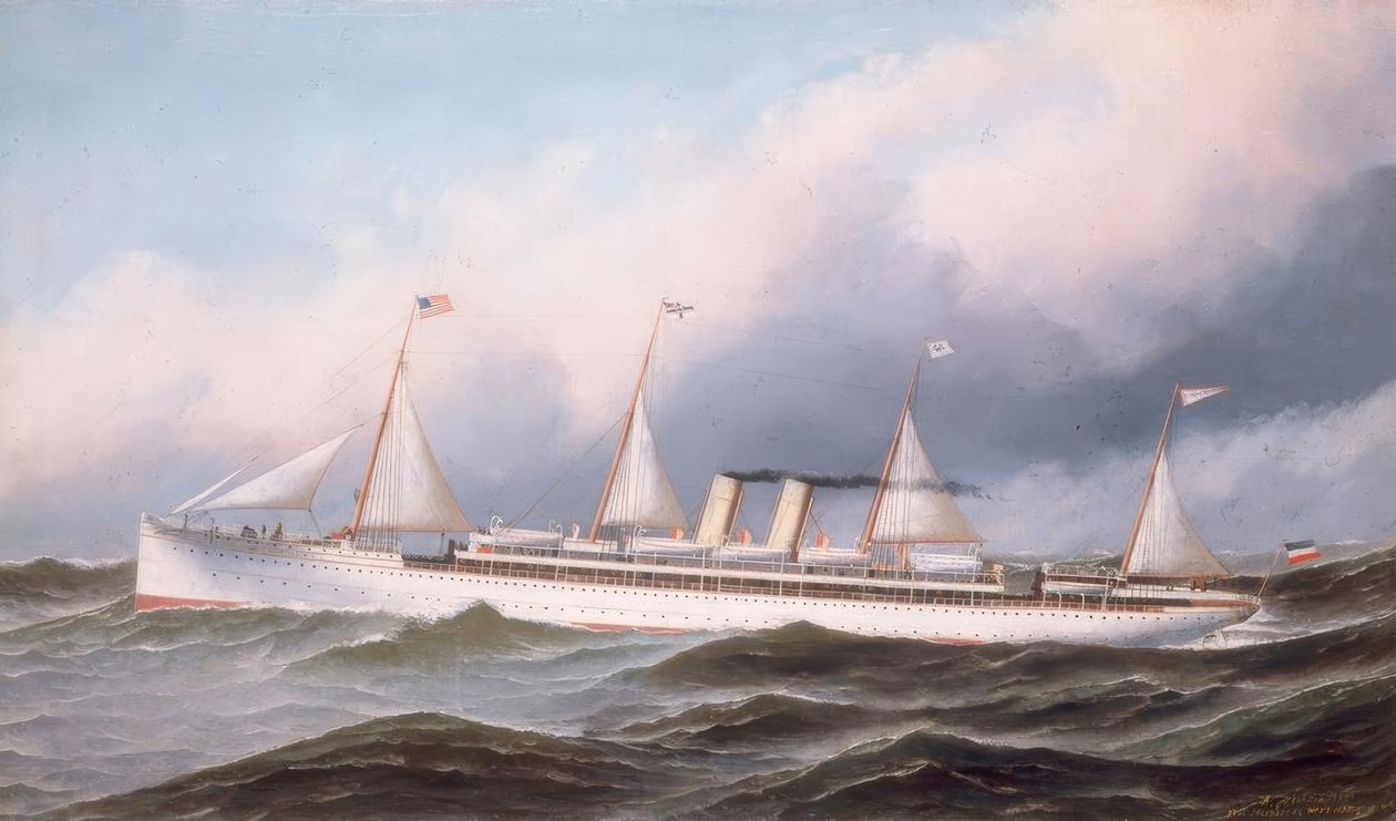 S.M. Kaiser Wilhelm II hattının gemisi. by Antonio Jacobsen