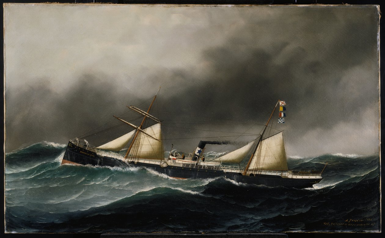 SS Brooklyn Şehri, 1886 by Antonio Jacobsen