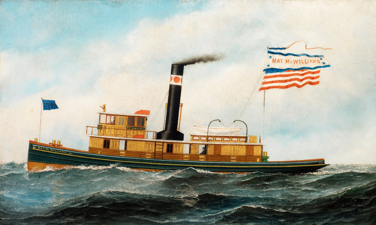 Okyanusa Giden Römorkör May McWilliams, yak. 1895. by Antonio Jacobsen