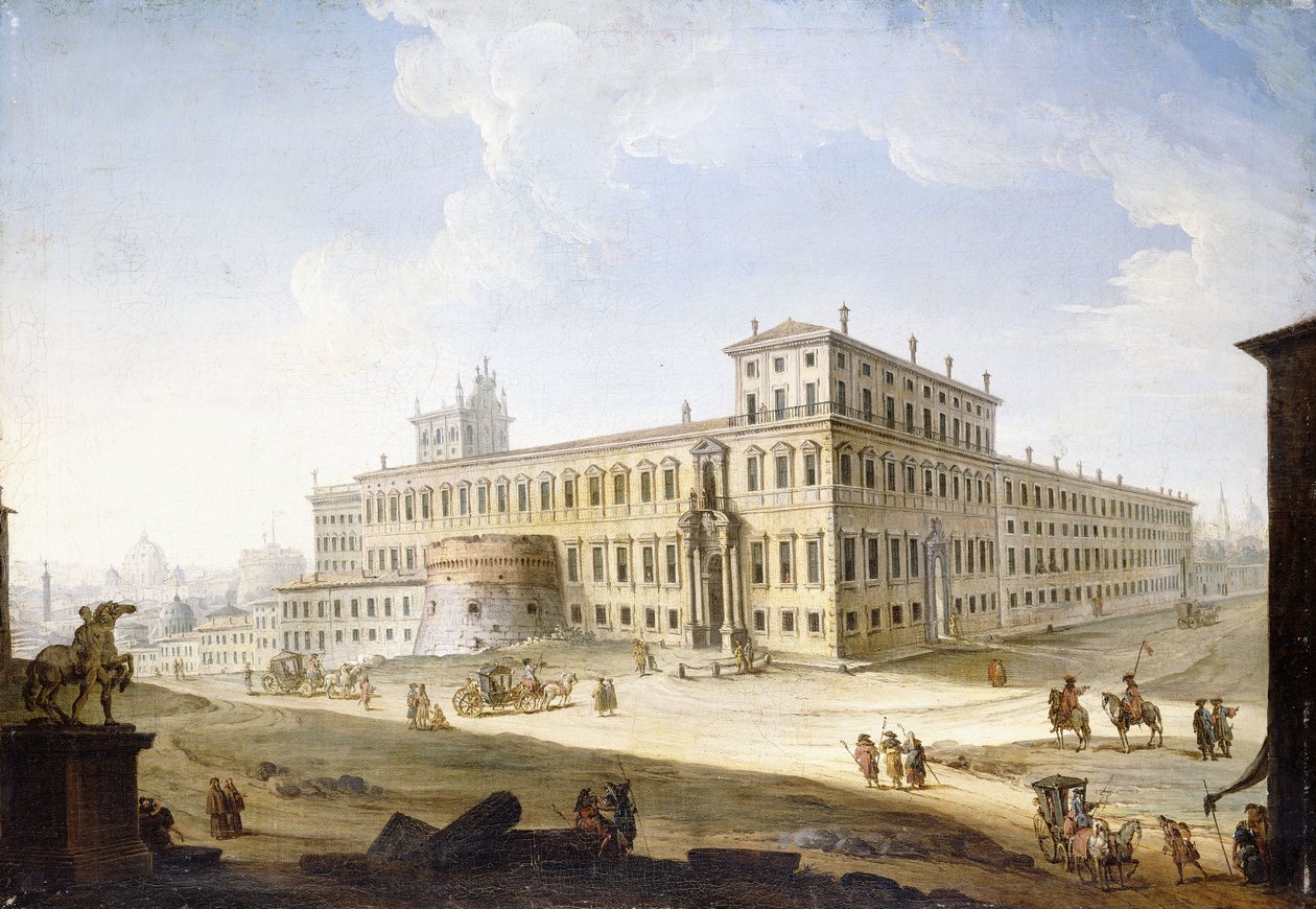 Piazza del Quirinale, ötesinde Castel Sant "Angelo ve Saint Peter" ile birlikte, by Antonio Joli