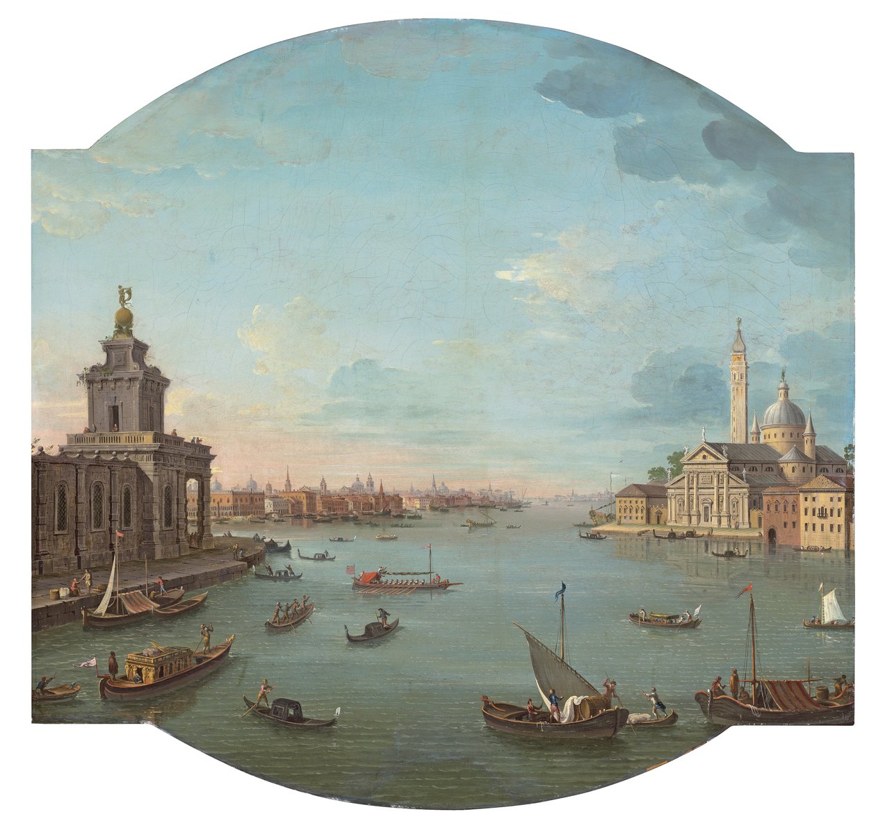 Ön planda Punta della Dogana ile San Giorgio Maggiore, Venedik, görünümü by Antonio Joli