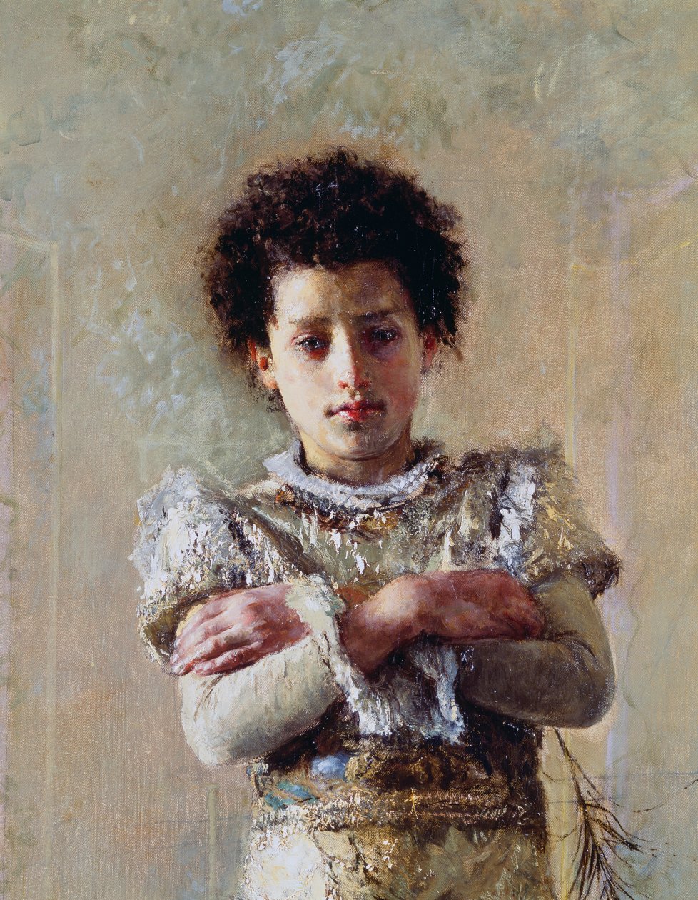 Akrobat, detay, Antonio Mancini (1852-1930), tuval üzerine yağlı boya, 250.5x111.5 cm by Antonio Mancini