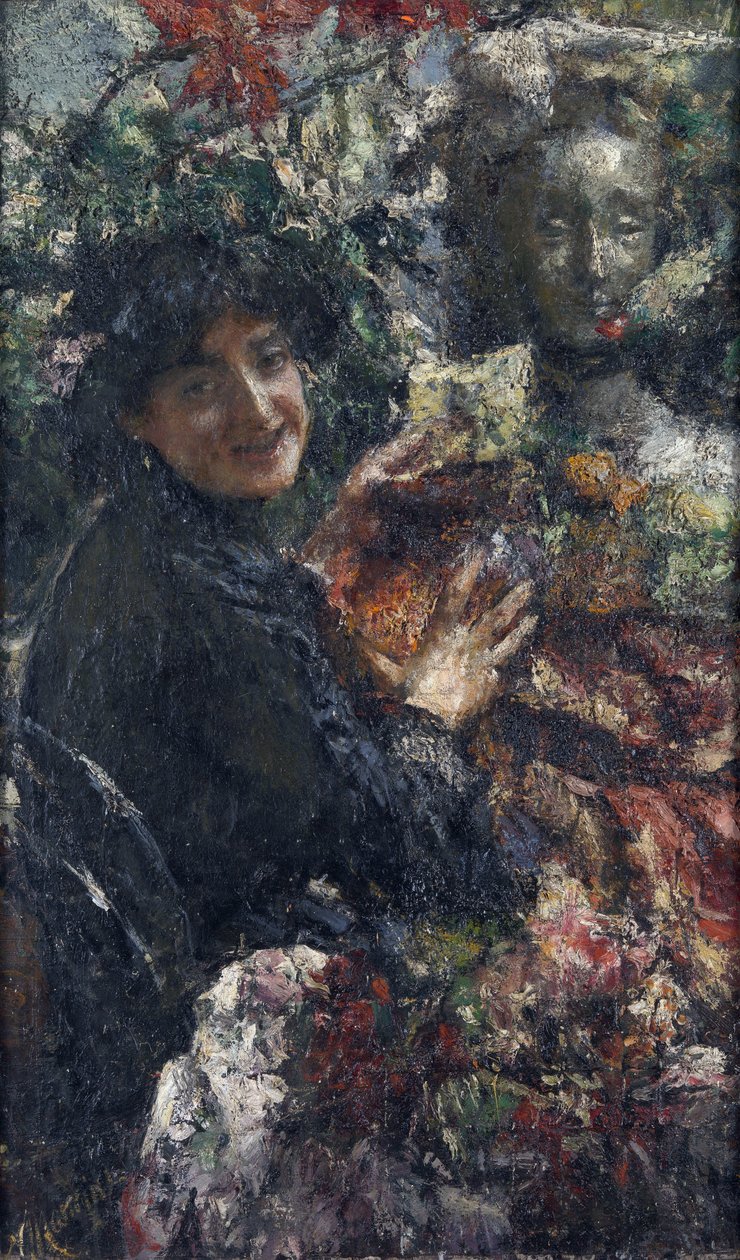 ""Aurelia"" lakaplı bir Roma modelinin portresi Cornacchia (karga) Tablo Antonio Mancini (1852-1930), tuval üzerine yağlıboya, 94 x 59.7 cm, yaklaşık 1906 Londra Ulusal galeri by Antonio Mancini