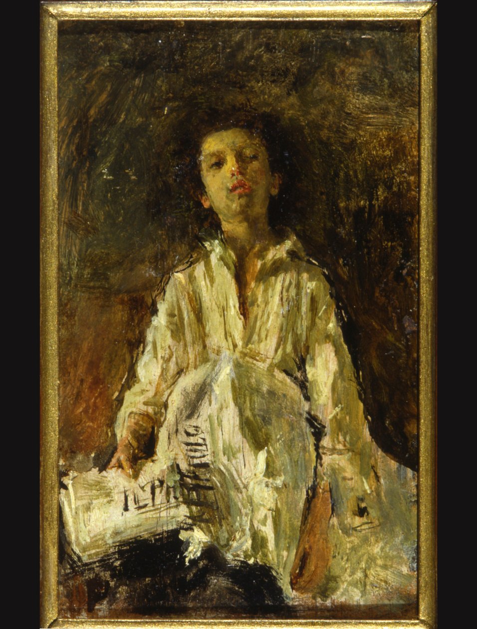 gazeteci çocuk by Antonio Mancini