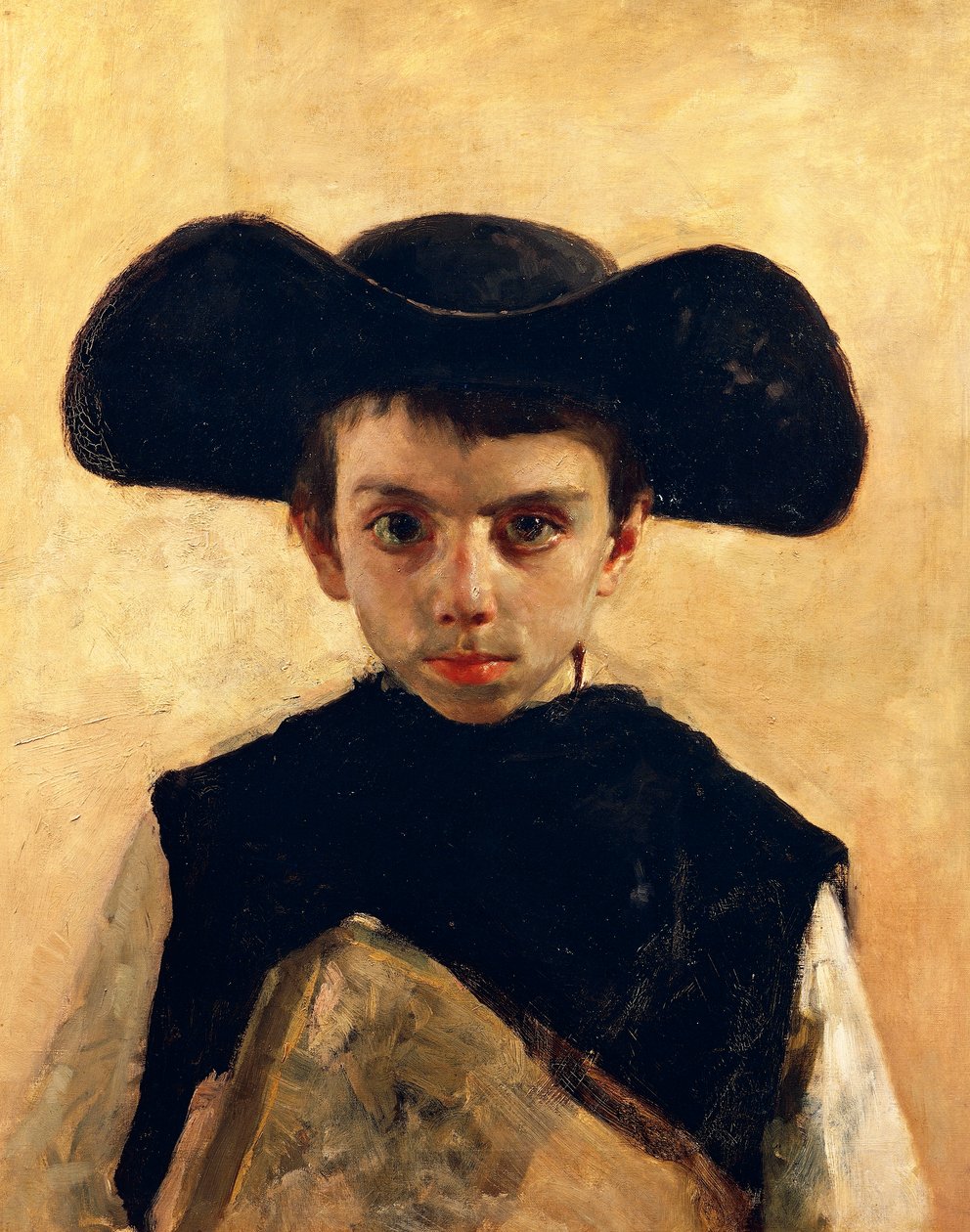 Prevetariello (küçük rahip), Antonio Mancini (1852-1930), tuval üzerine yağlı boya, 66x53 cm by Antonio Mancini