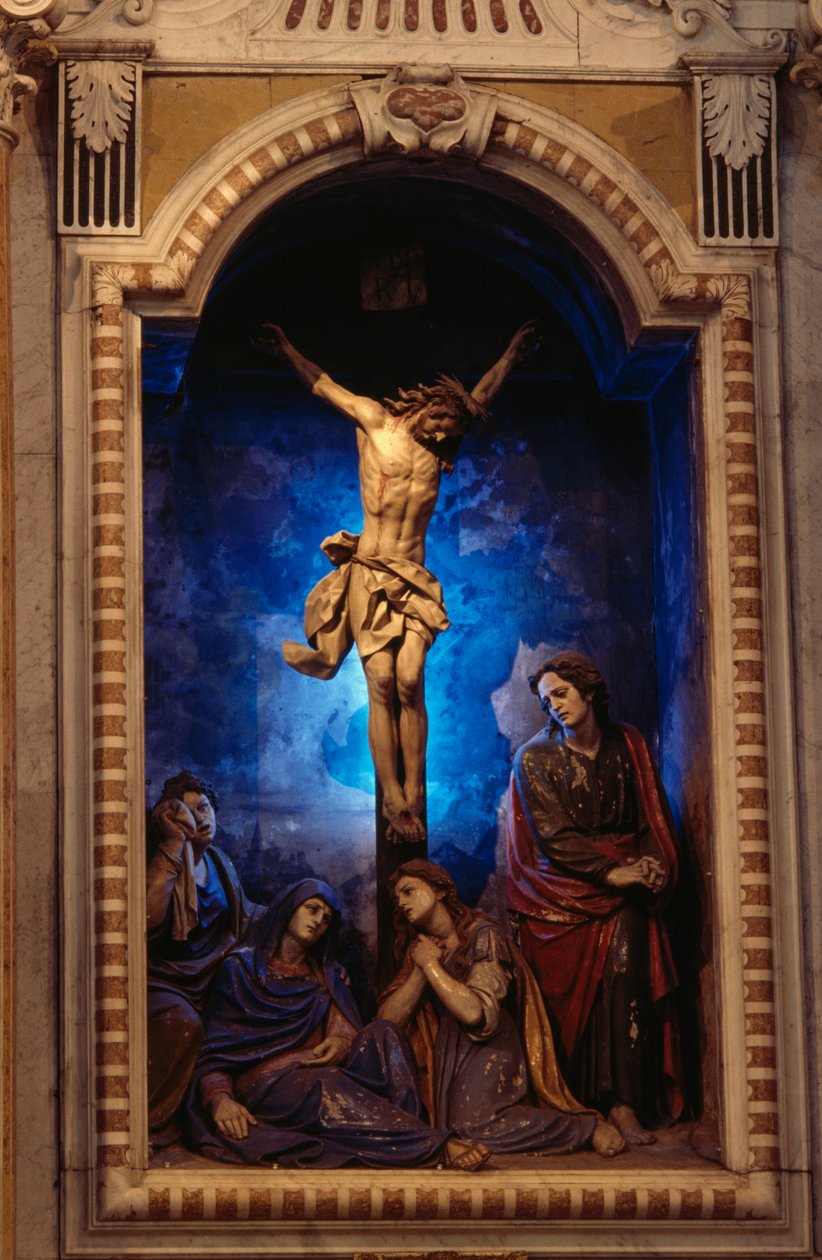 Çarmıha Gerilme, Anton Maria Maragliano (1664-1739), Haç Şapeli, Our Lady of Acquasanta, Acquasanta, Cenova, Liguria, İtalya by Antonio Maria Maragliano