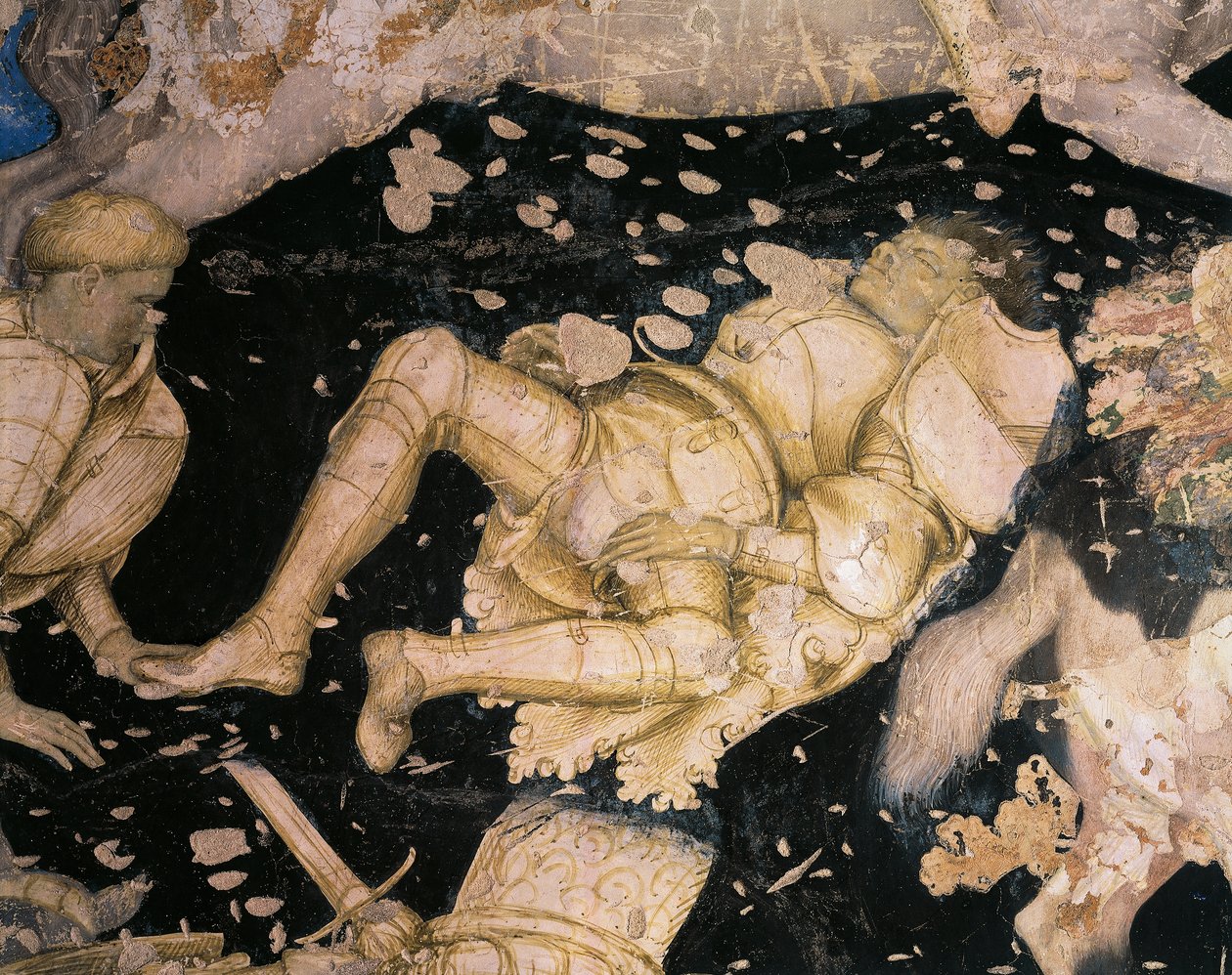 Chivalresque konusu, Louvezerp Turnuvası-Savaşından detay, Antonio Pisanello (1395-1455), fresk. Mantua