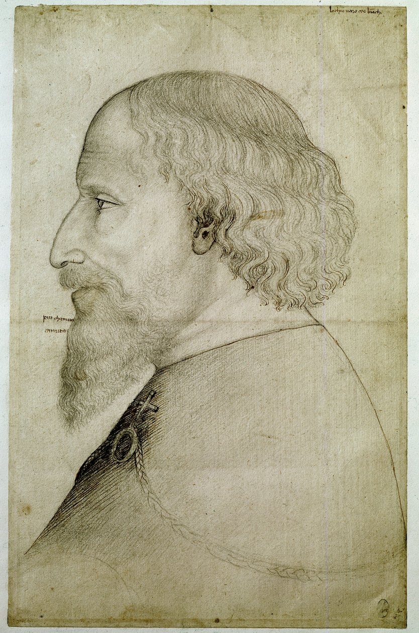 Soldaki profilde büstte görülen Lüksemburg İmparatoru Sigismond (1368-1437). Antonio di Puccio Pisano dit Pisanello
