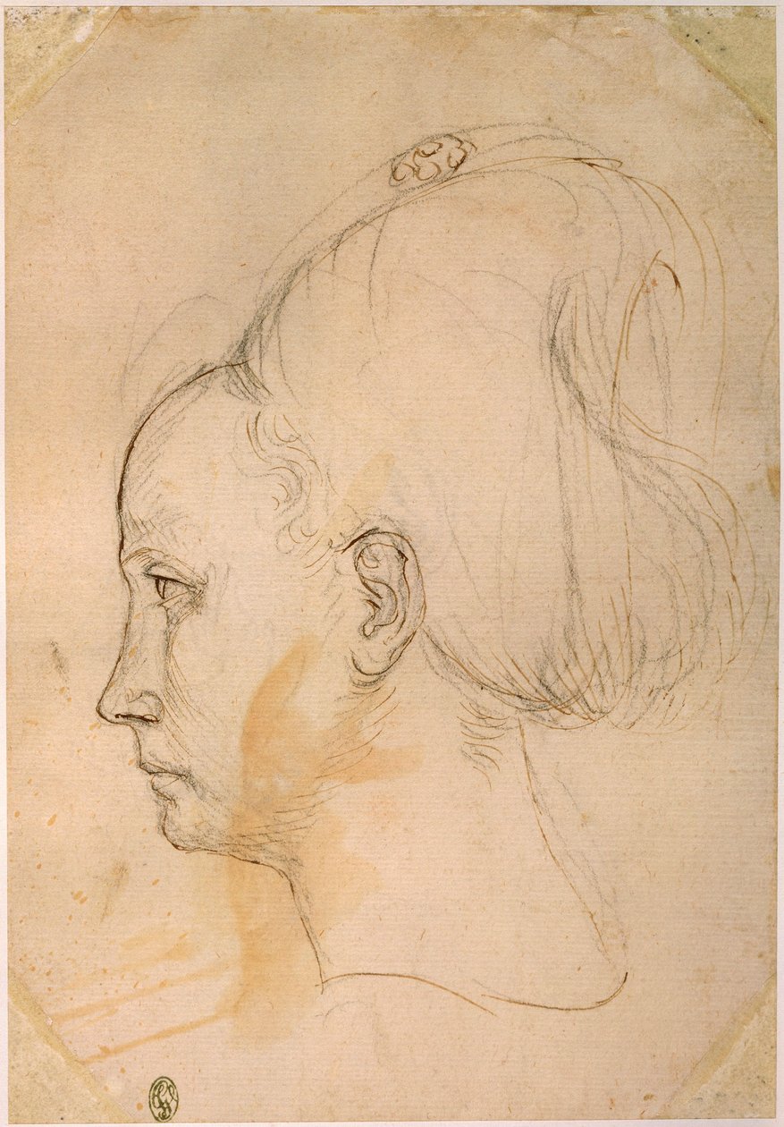 Fransa, Paris, genç bir kadının başı by Antonio Pisanello