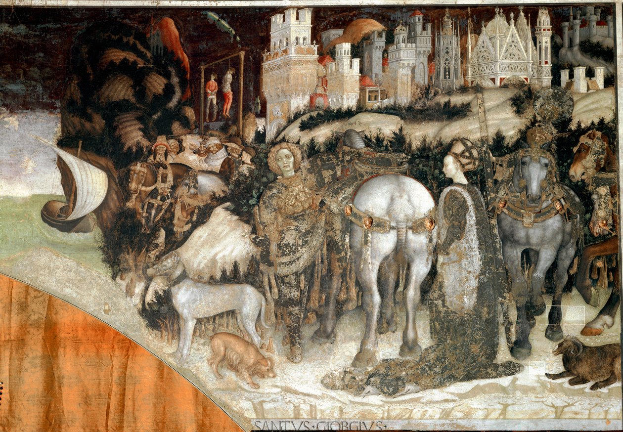 Aziz George, Trabzon Prensesi Ayrıntısı. Antonio Pisano tarafından yapılan fresk, Pisanello (yaklaşık 1380-1455) 1436-1438 Verona, Sant 